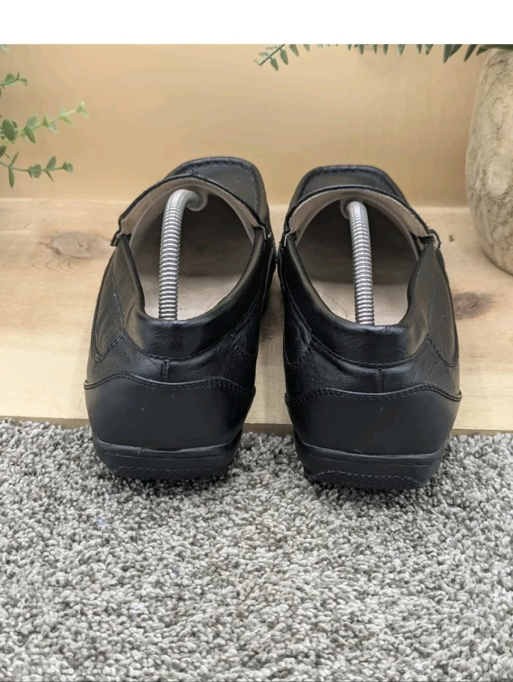 J Ferrar Barton Black Faux Leather Mens Size 10.5M Driving Casual Shoes Loafers